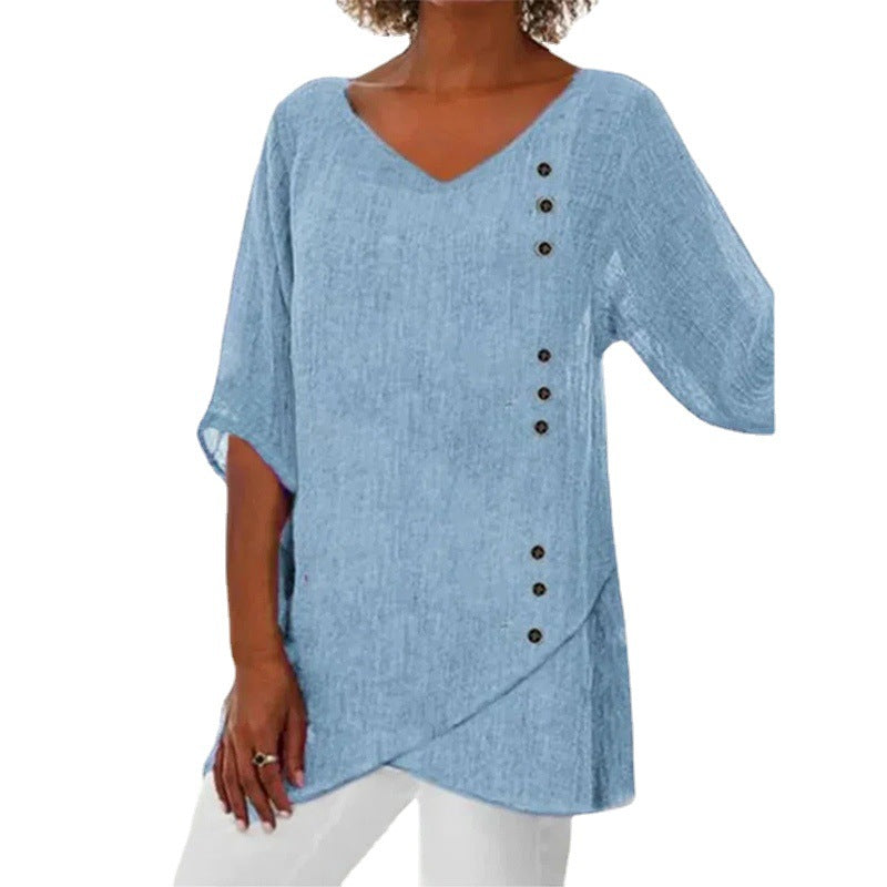 Camiseta Azul Feminina em