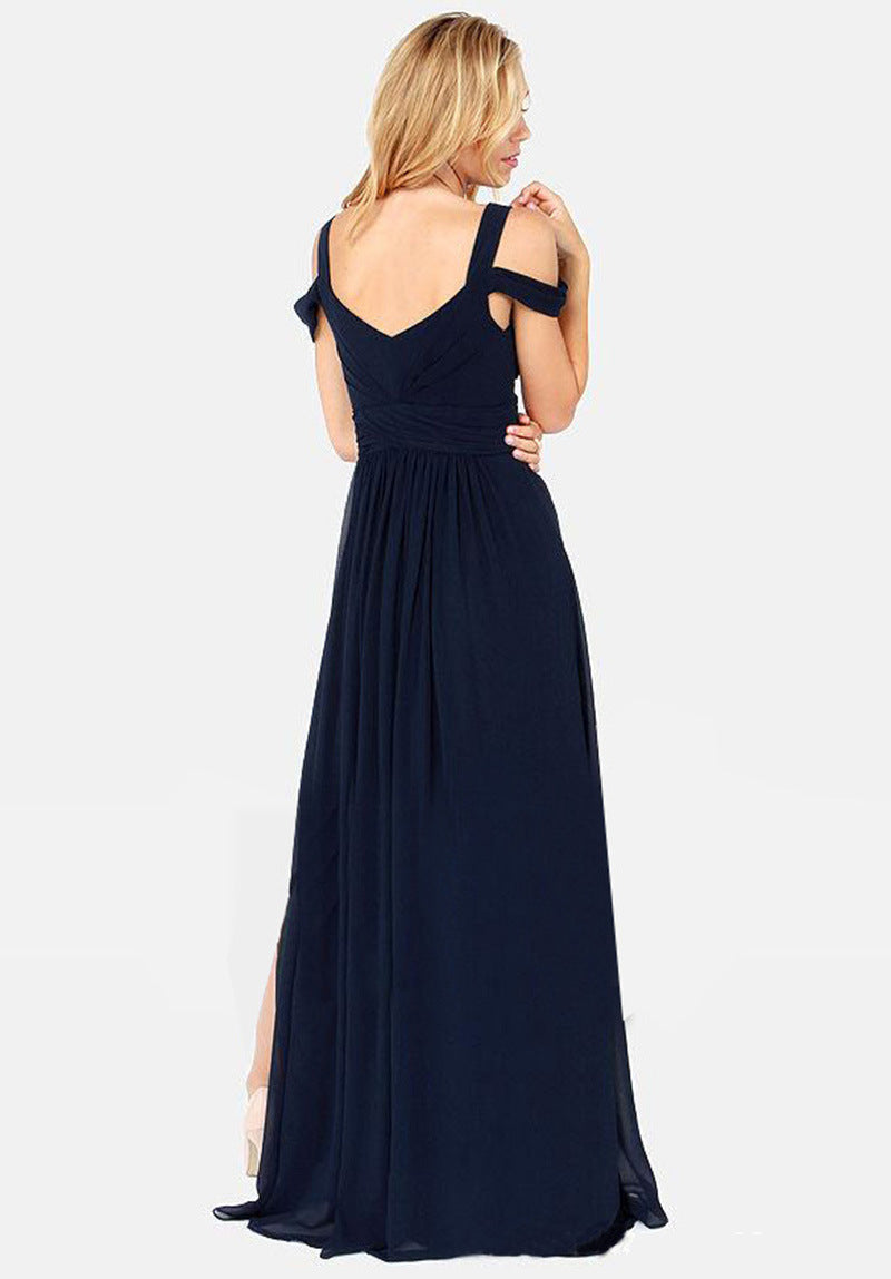 Vestido Longo Elegante Estilo Grego com Pregas
