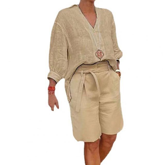 Conjunto Feminino Casual em Algodão e Linho