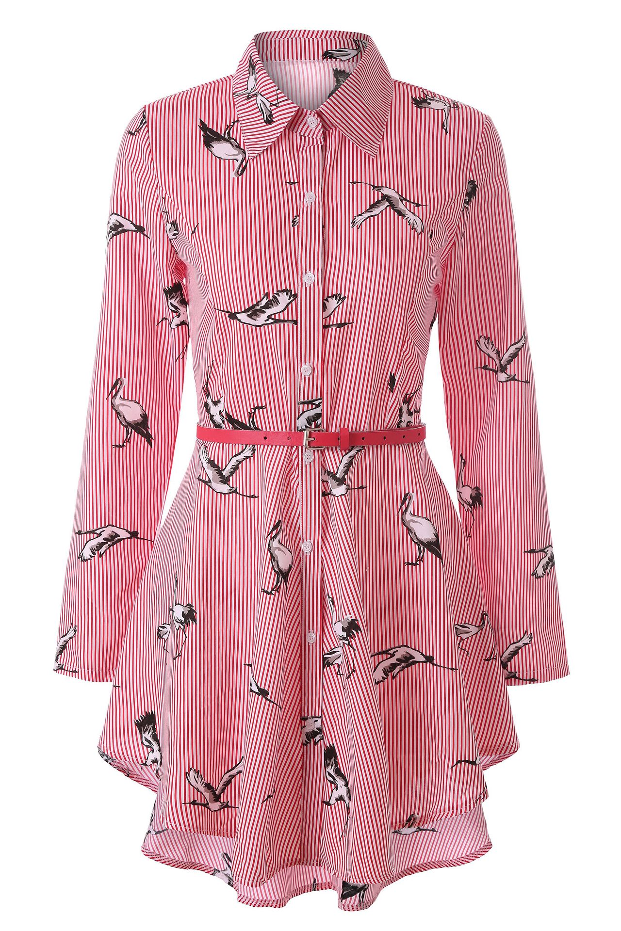 Camisa Feminina Listrada de Manga Longa