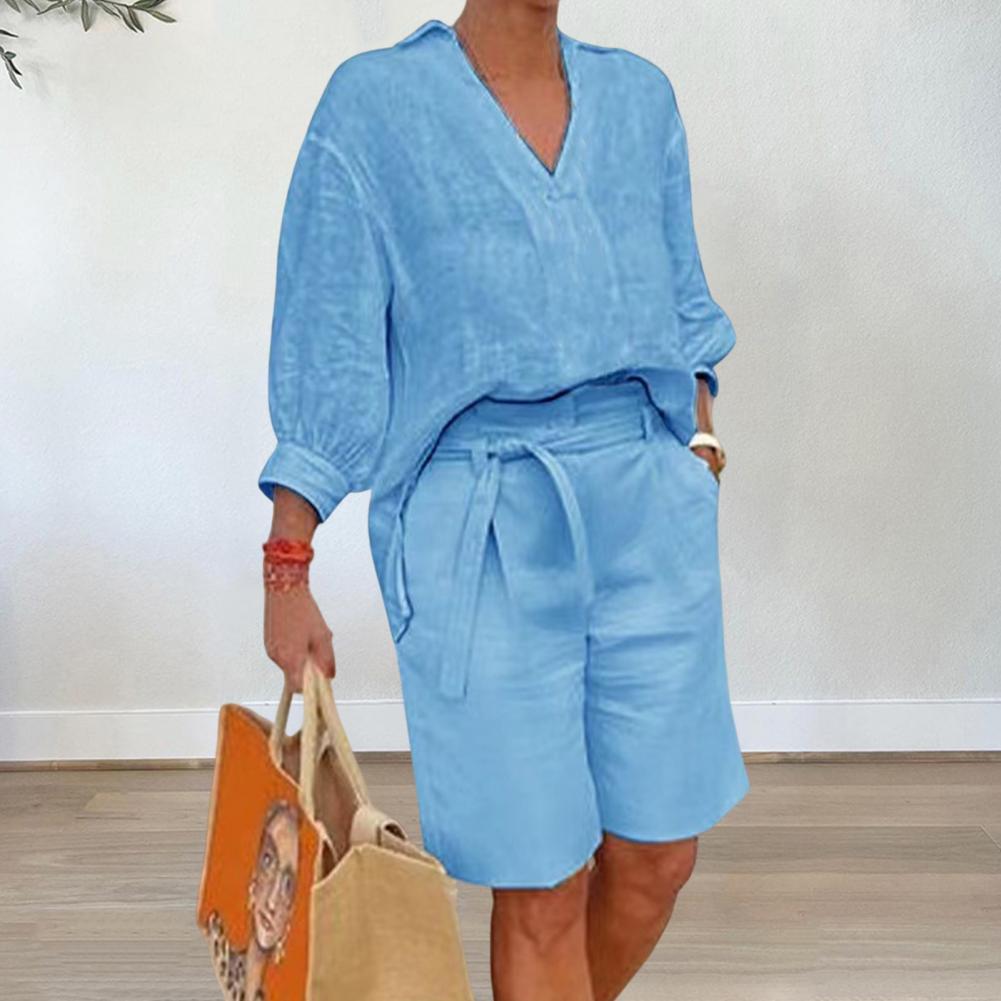 Conjunto Feminino Casual em Algodão e Linho