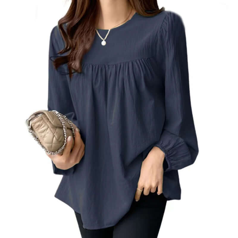 camisa feminina plus size gola redonda
