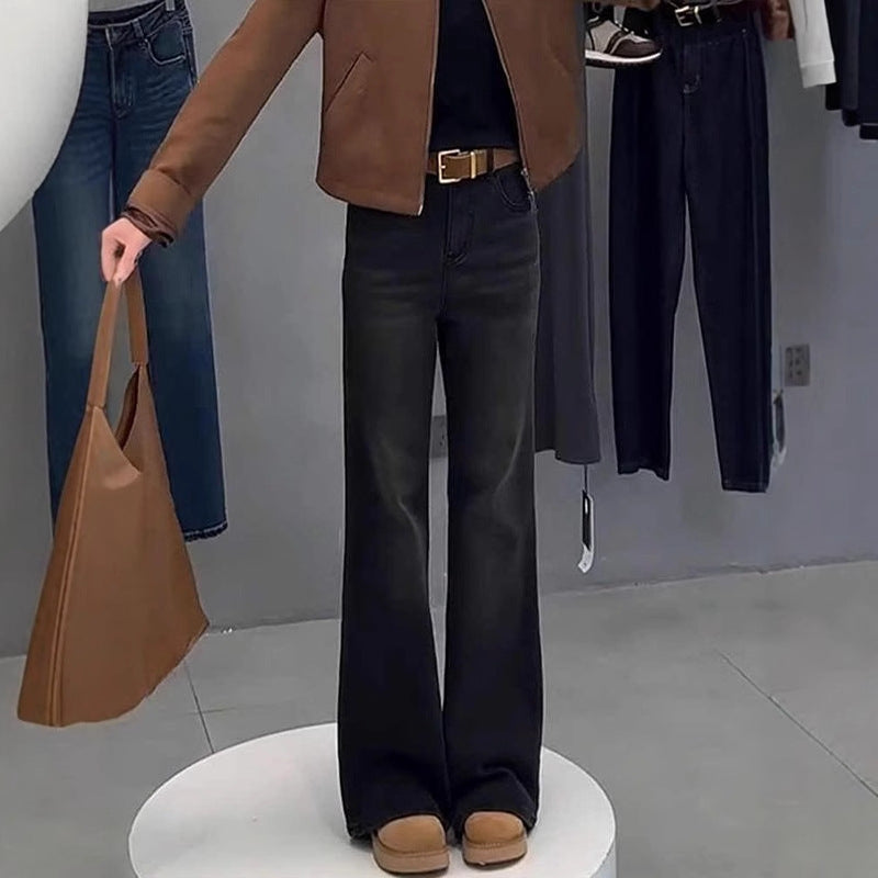 Jeans Feminino Preto, Casual e Flare