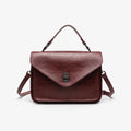 Bolsa Feminina em Couro Encerado, Estilo Vintage, Minimalista, Fashion e Elegante