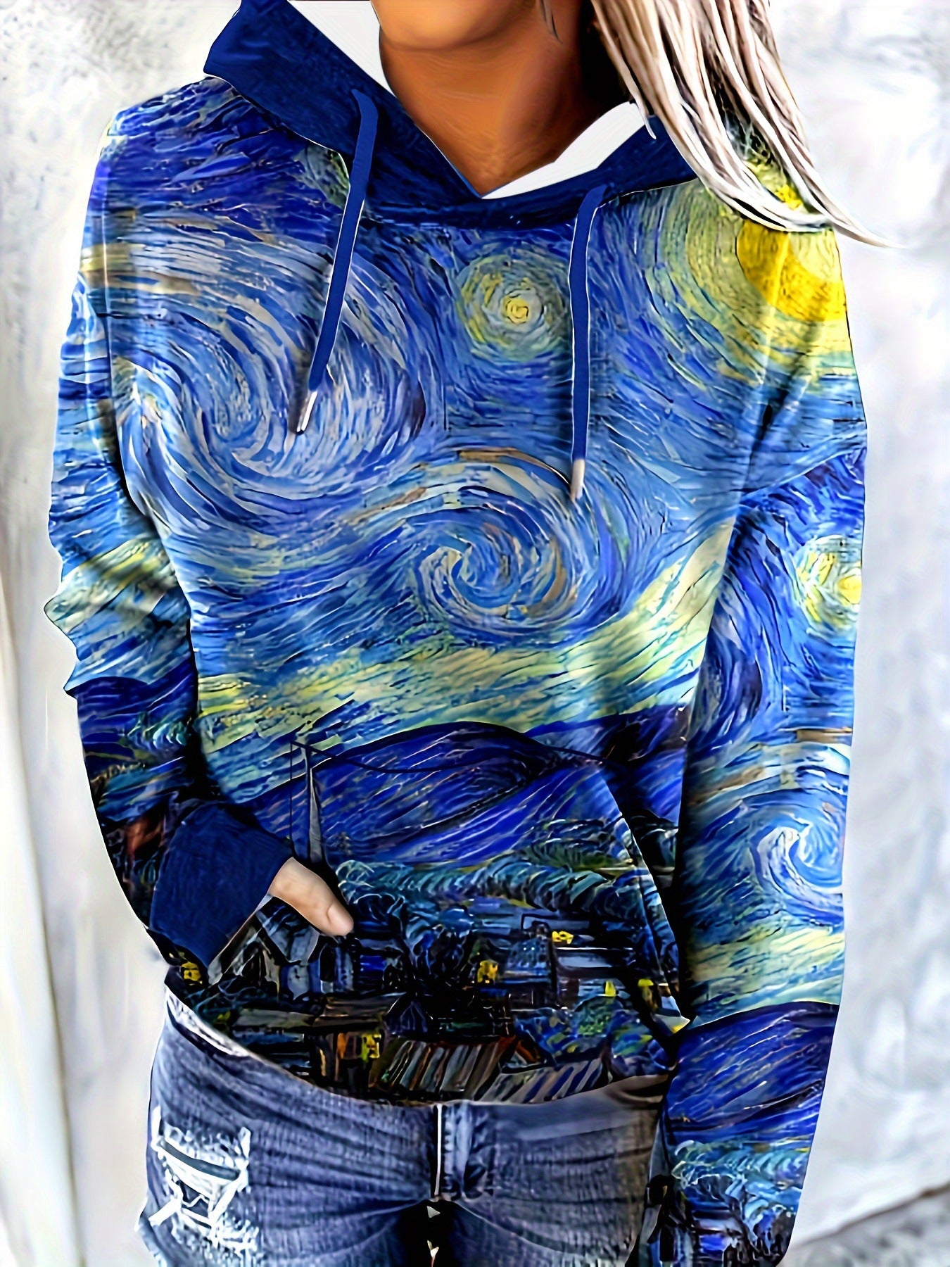 Hoodie Feminino Casual Streetwear com Estampa 3D