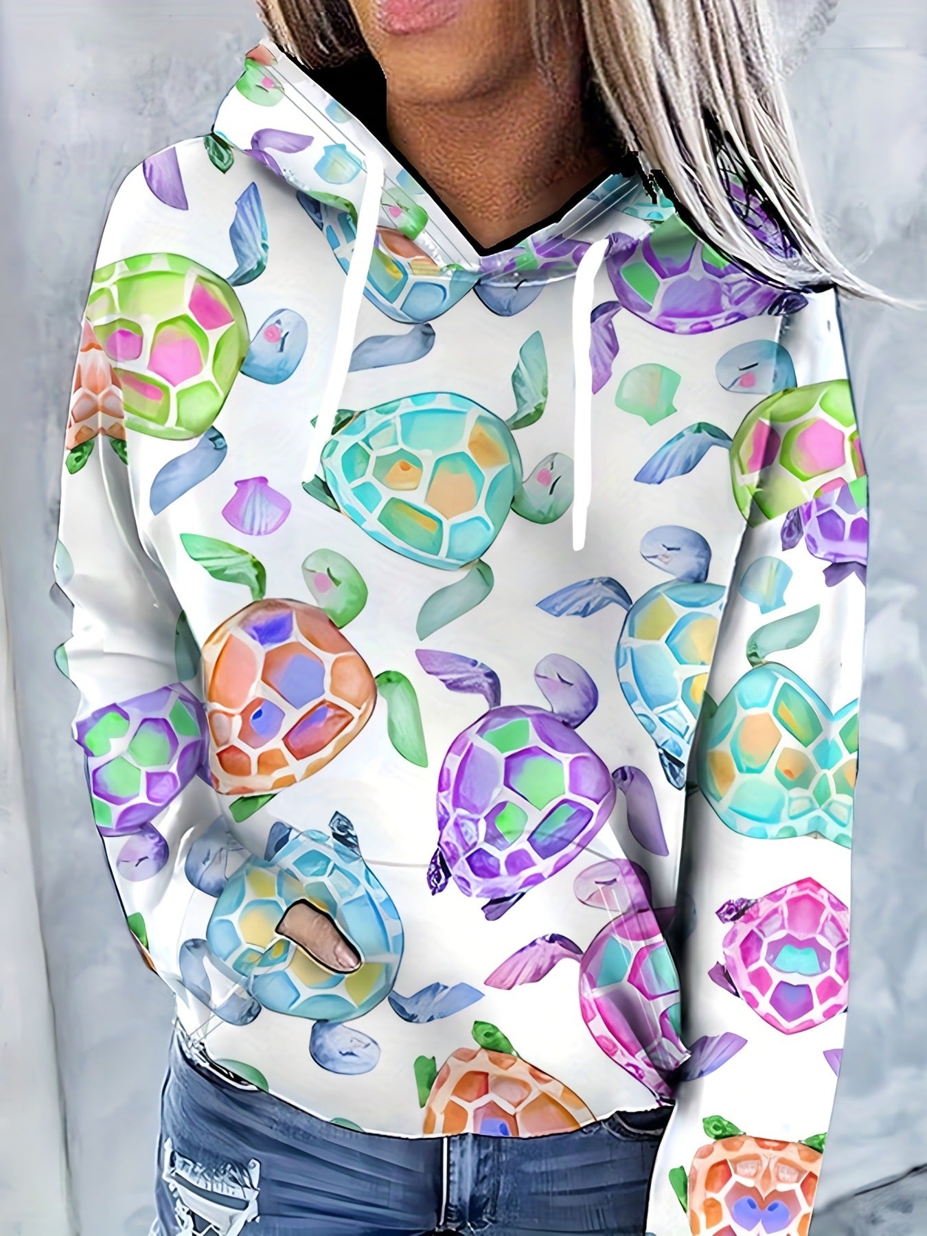 Hoodie Feminino Casual Streetwear com Estampa 3D