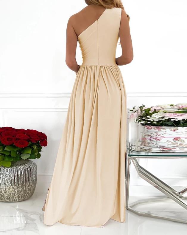 Vestido Maxi Feminino de Um Ombro