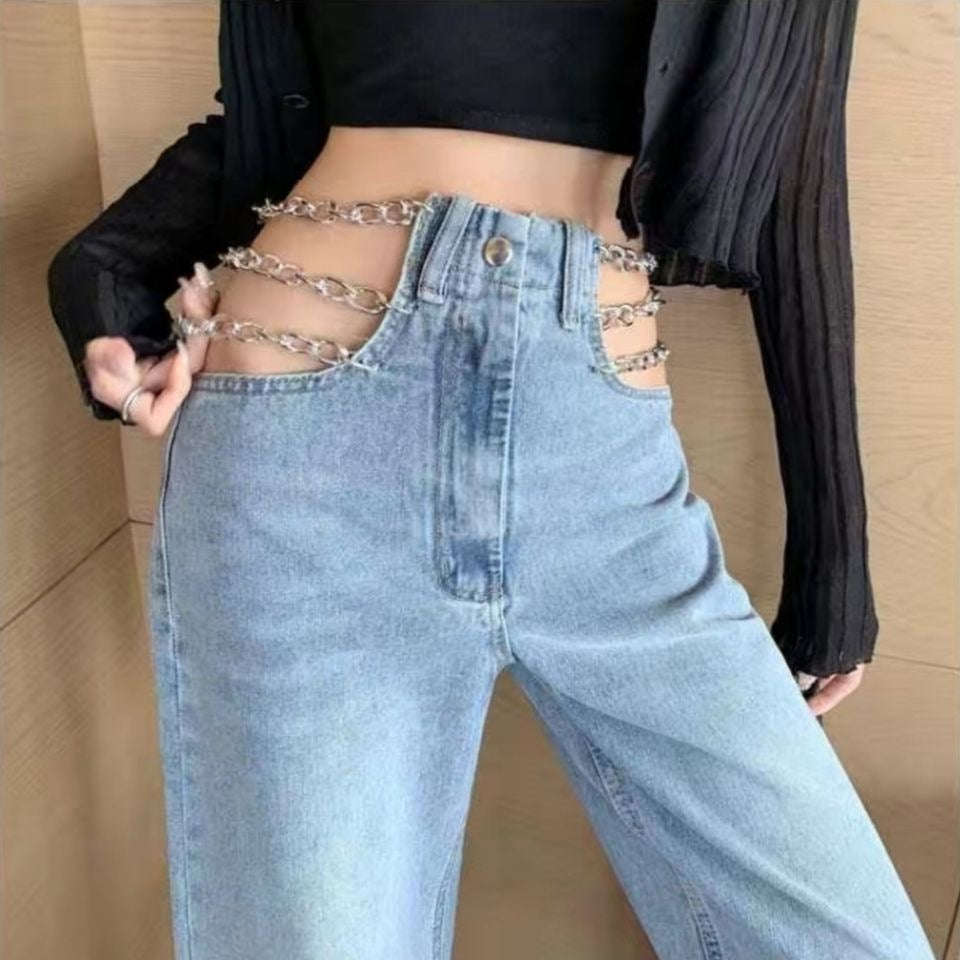 Jeans Feminino Spicy Girl, Pantalona, Tendência