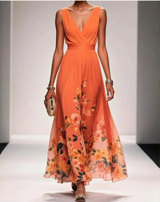 Vestido de Festa Elegante com Decote V e Detalhe Transpassado