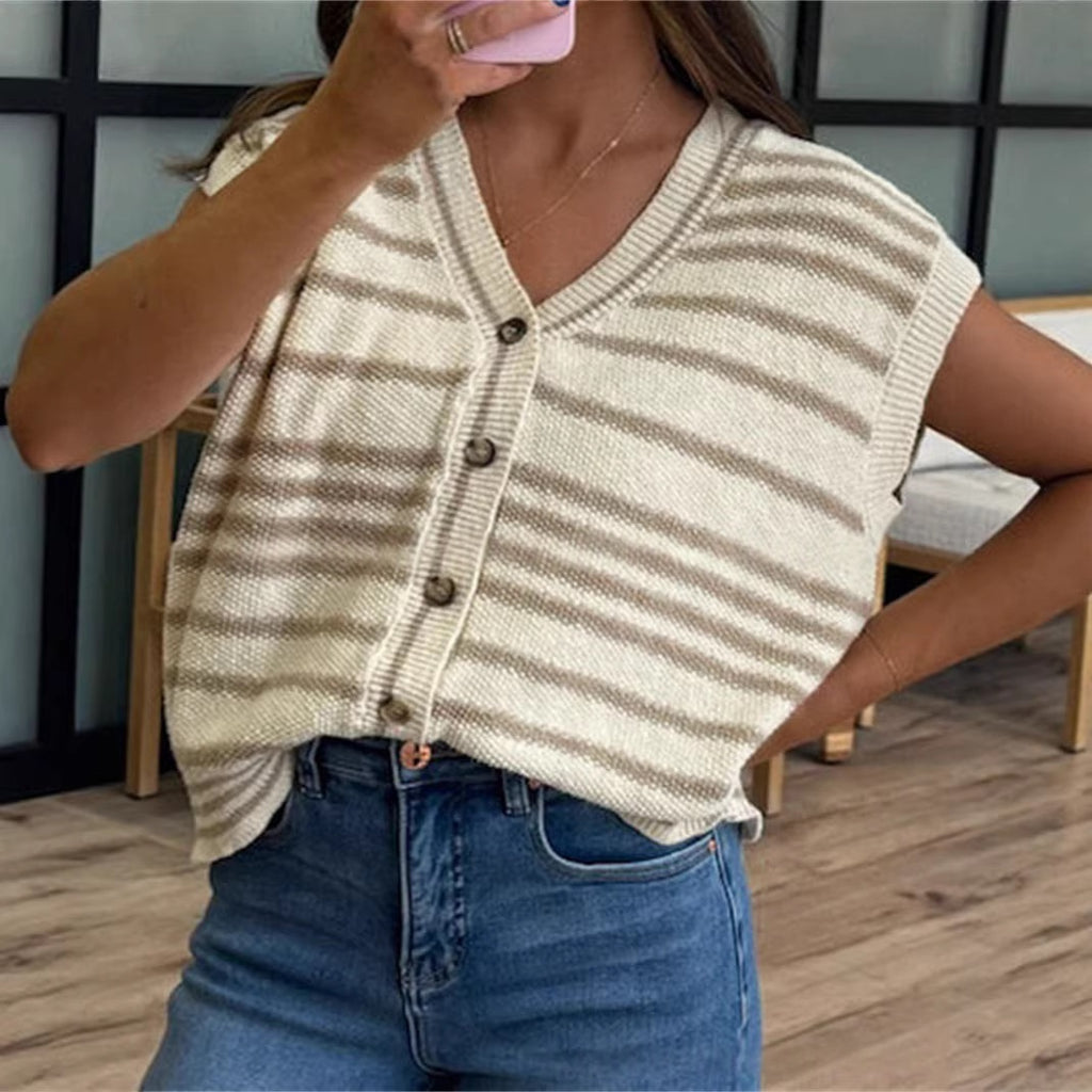 cardigan de tricô decote V