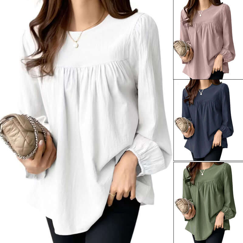 camisa feminina plus size gola redonda