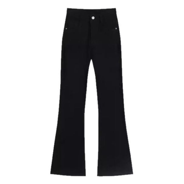 Jeans Feminino Preto, Casual e Flare