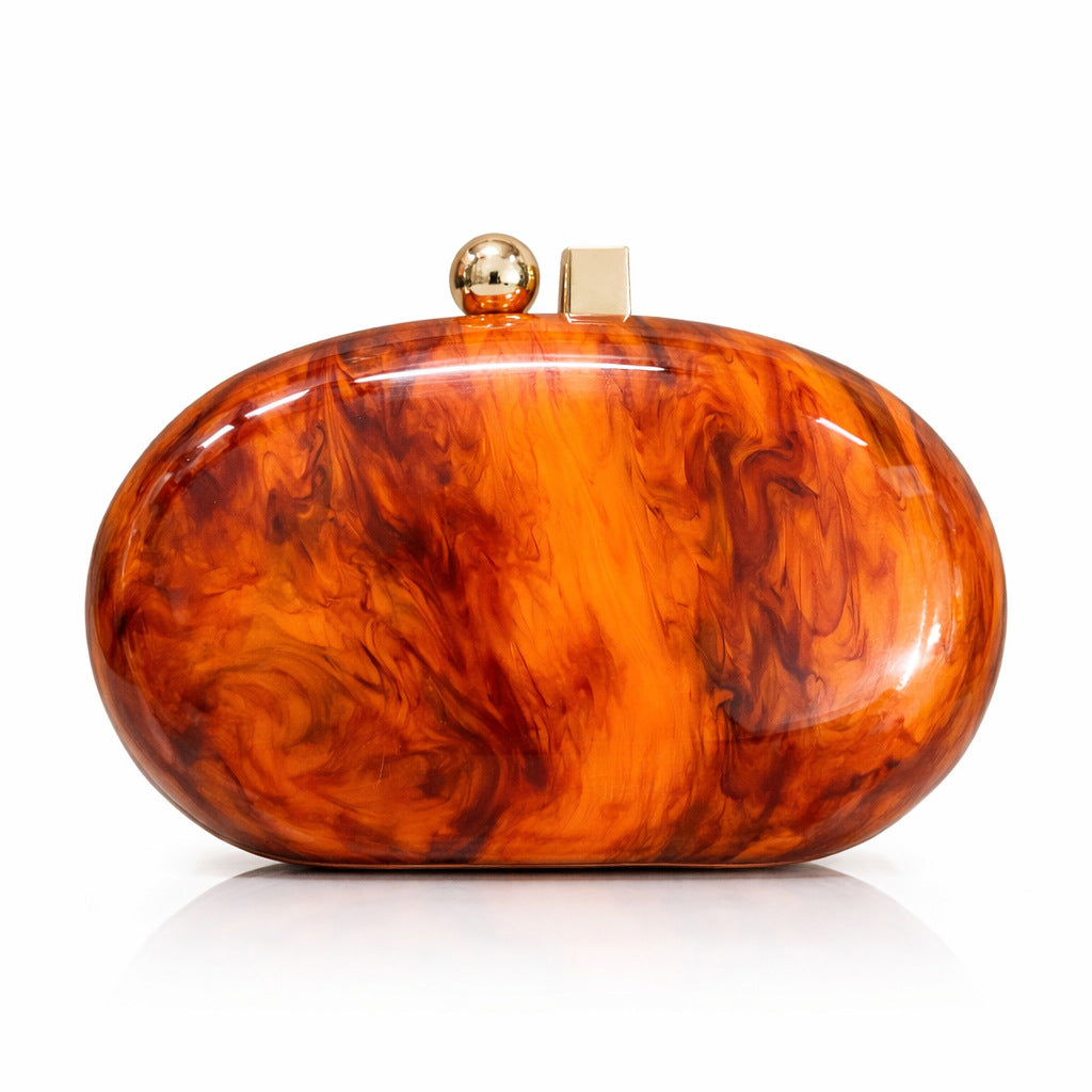 Bolsa Feminina Oval Fashion com Acabamento Perolado, de Ombro