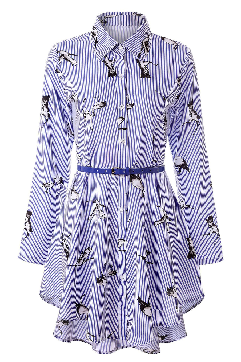 Camisa Feminina Listrada de Manga Longa