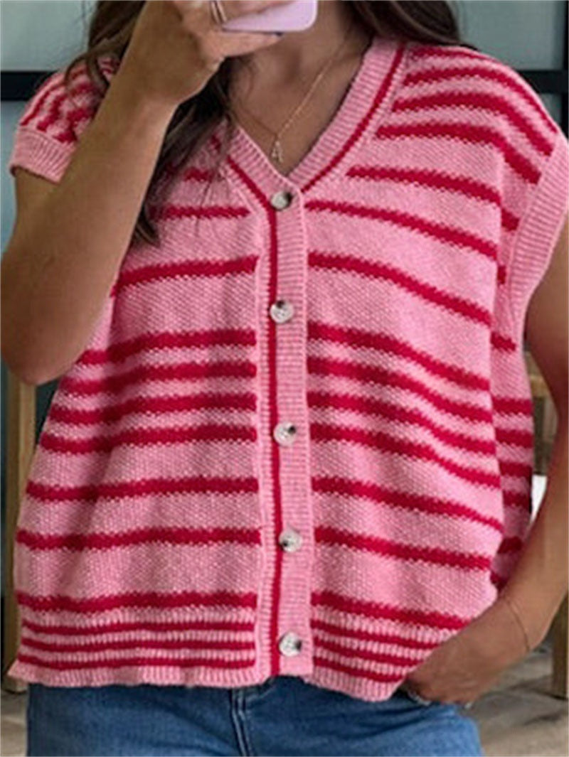 cardigan de tricô decote V