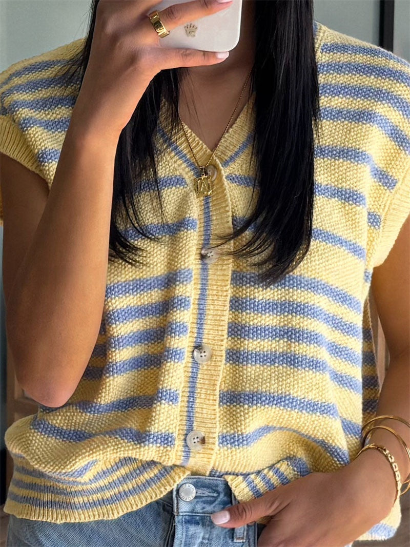 cardigan de tricô decote V