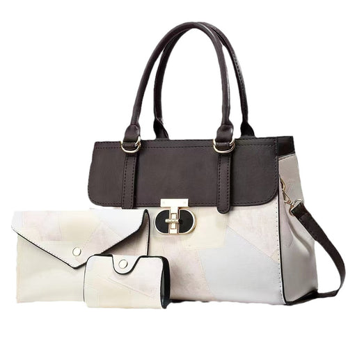 Bolsa Fashion Mãe e Filho com Patchwork em Cores Contrastantes
