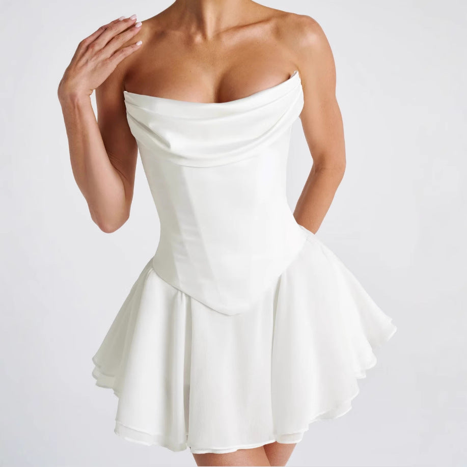 Vestido Tubinho Francês de Cor Sólida com Mangas