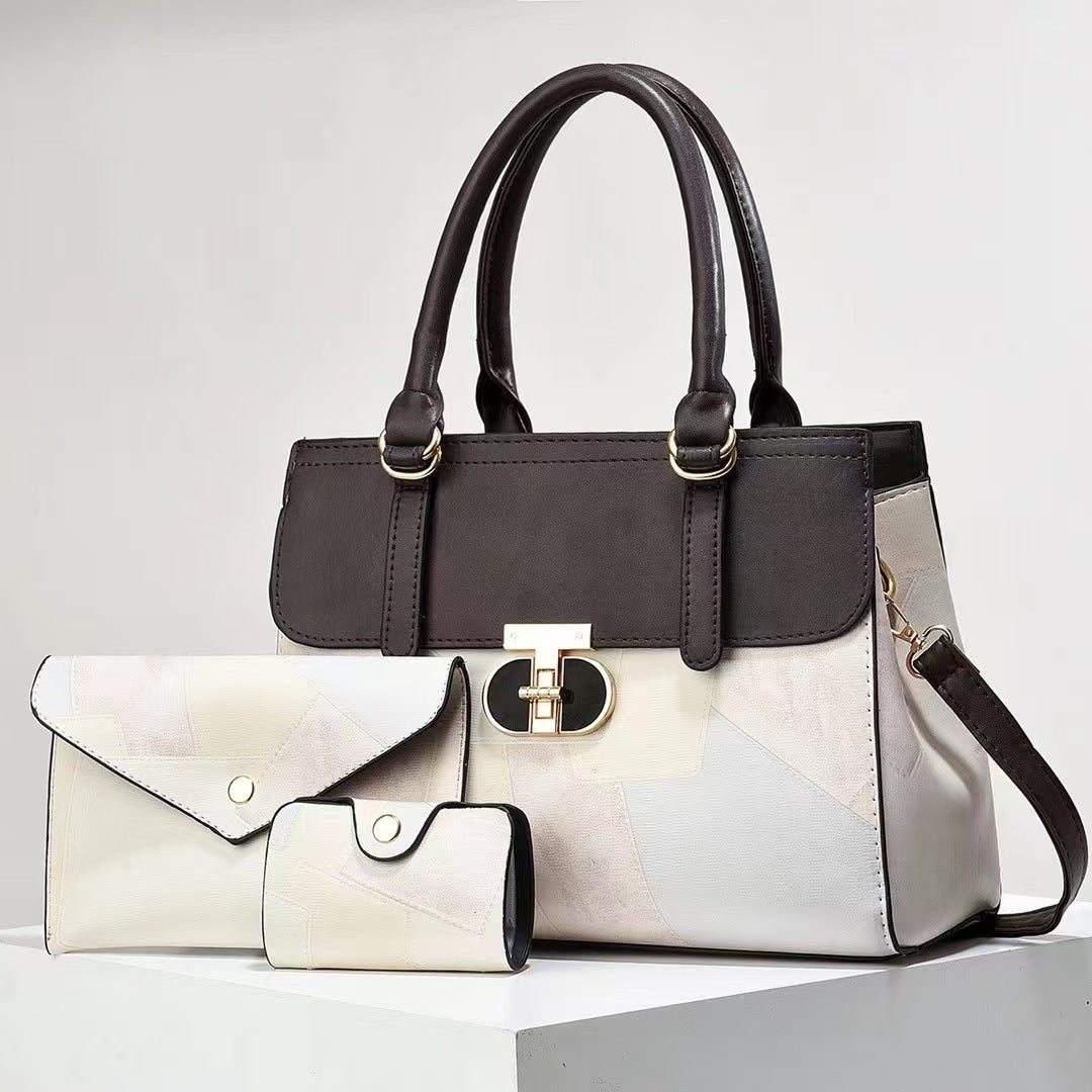 Bolsa Fashion Mãe e Filho com Patchwork em Cores Contrastantes