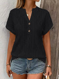 camiseta feminina decote V casual
