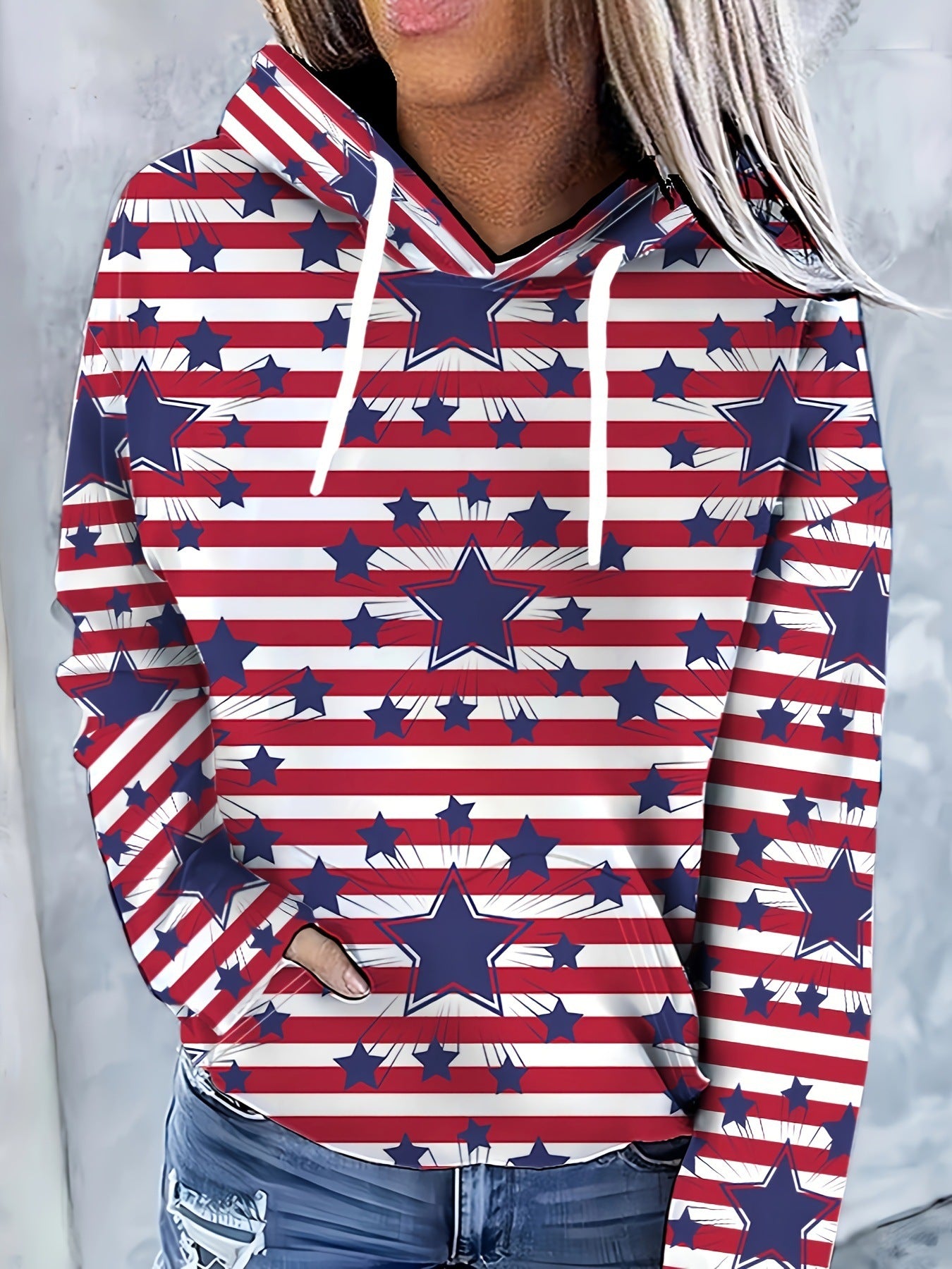 Hoodie Feminino Casual Streetwear com Estampa 3D