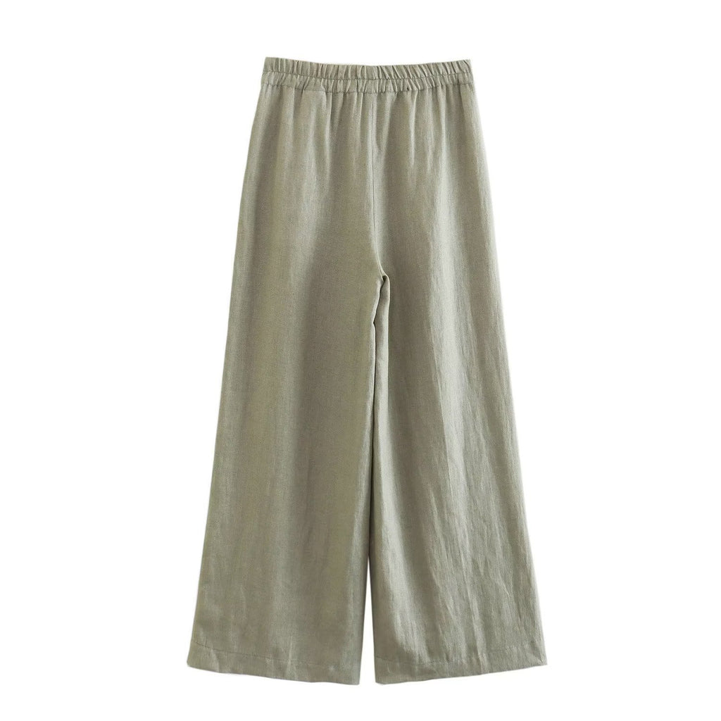 Conjunto Feminino de Linho com Colete e Cinto