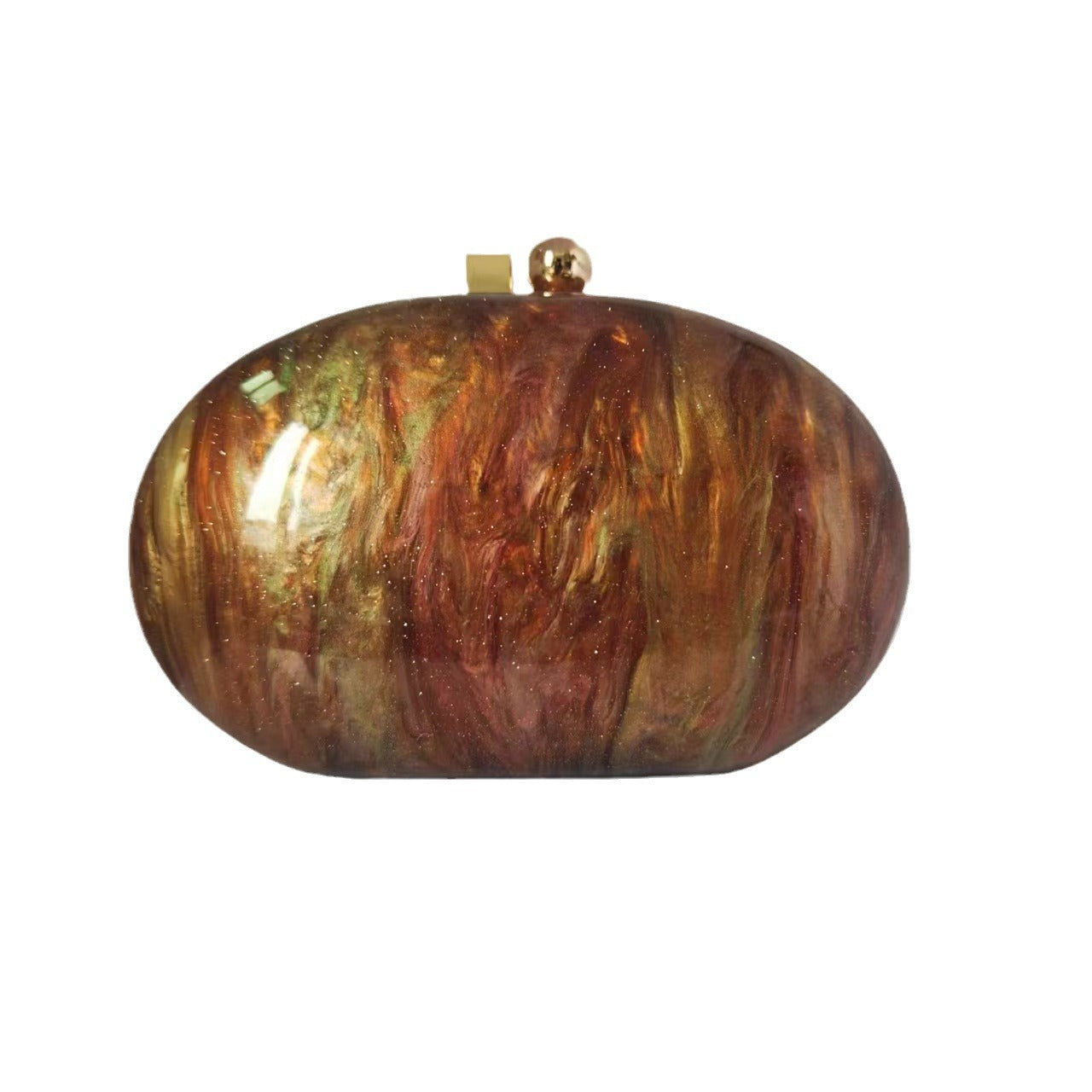 Bolsa Feminina Oval Fashion com Acabamento Perolado, de Ombro