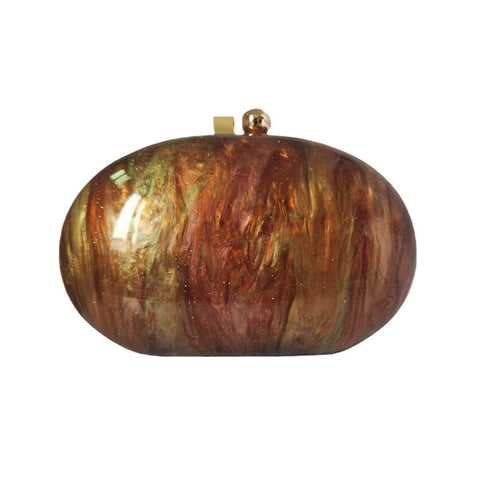 Bolsa Feminina Oval Fashion com Acabamento Perolado, de Ombro
