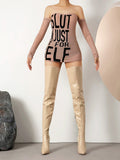 Botas Femininas Over the Knee com Bico Fino, Salto Stiletto e Efeito Modelador
