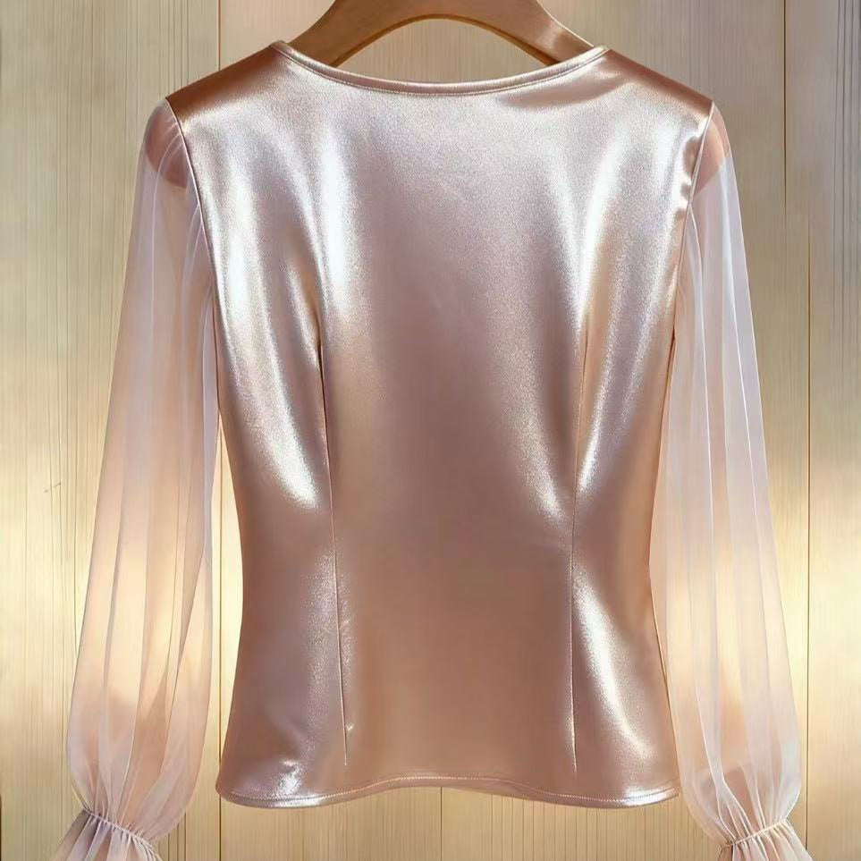 Blusa de Manga Longa Elegante, Chique e Fashion