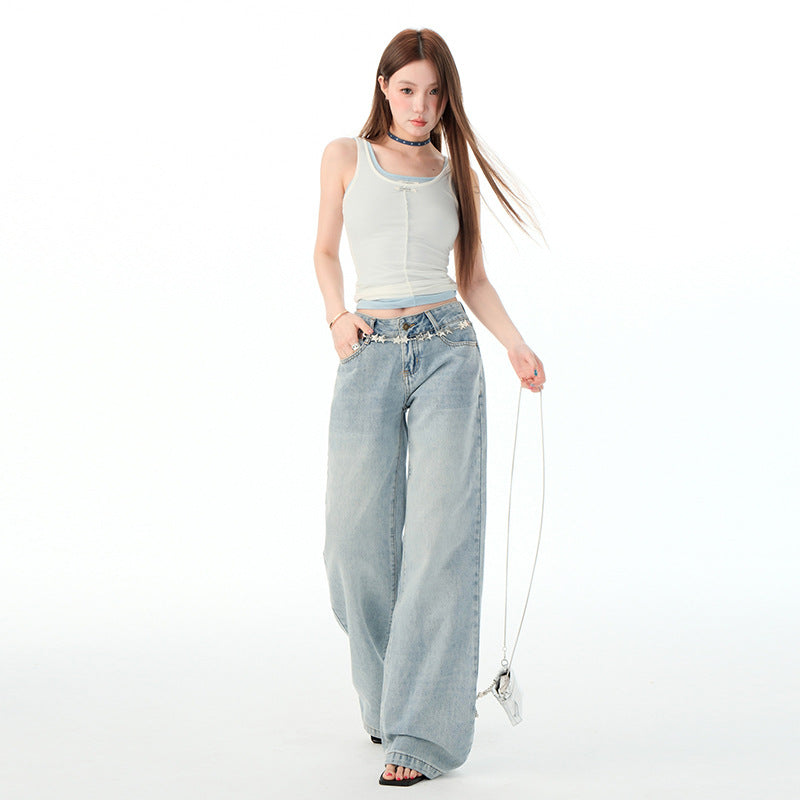 Calça Feminina Solta, Estilo Chic,