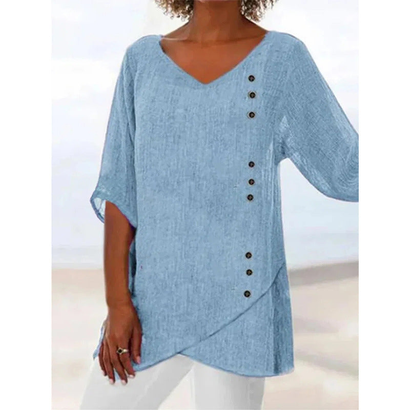 Camiseta Azul Feminina em