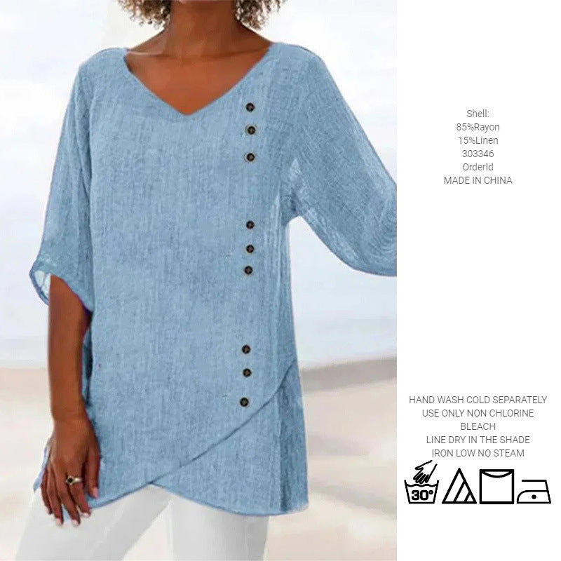 Camiseta Azul Feminina em