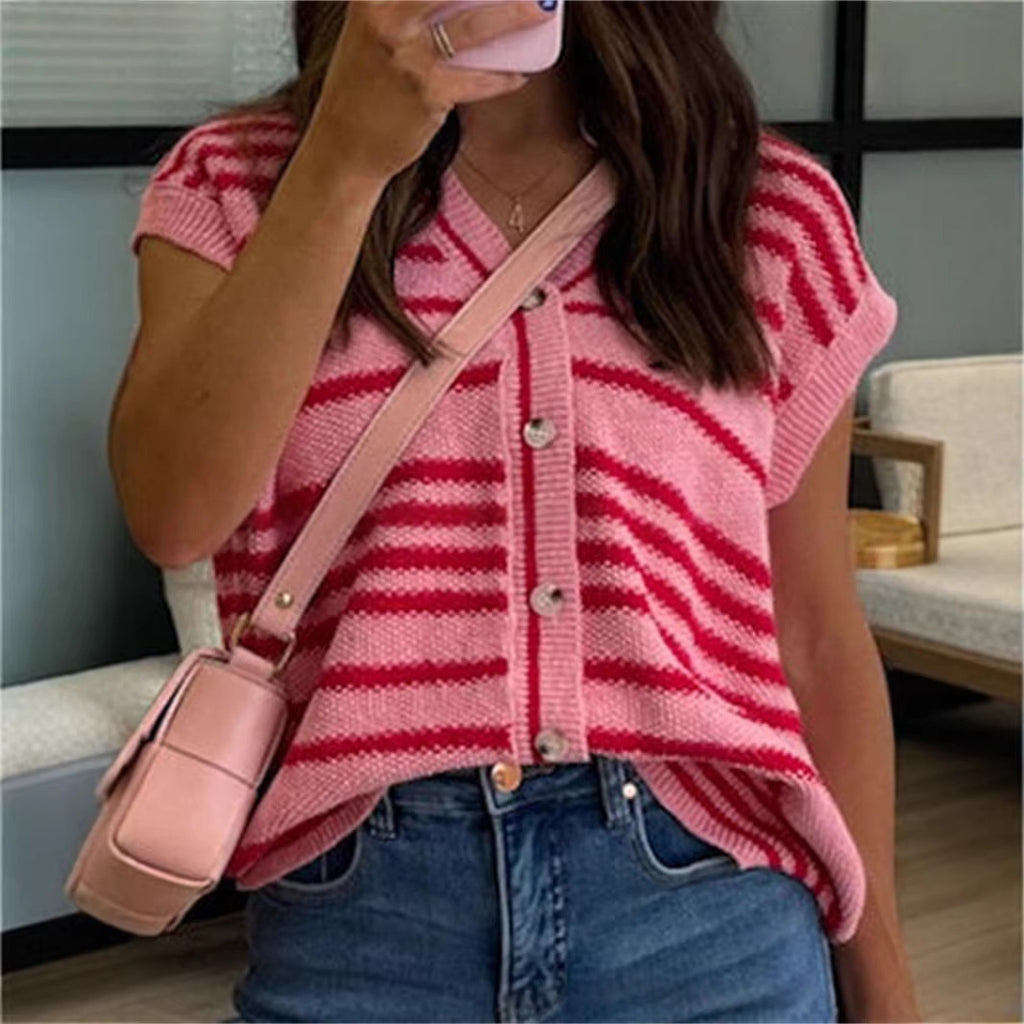 cardigan de tricô decote V