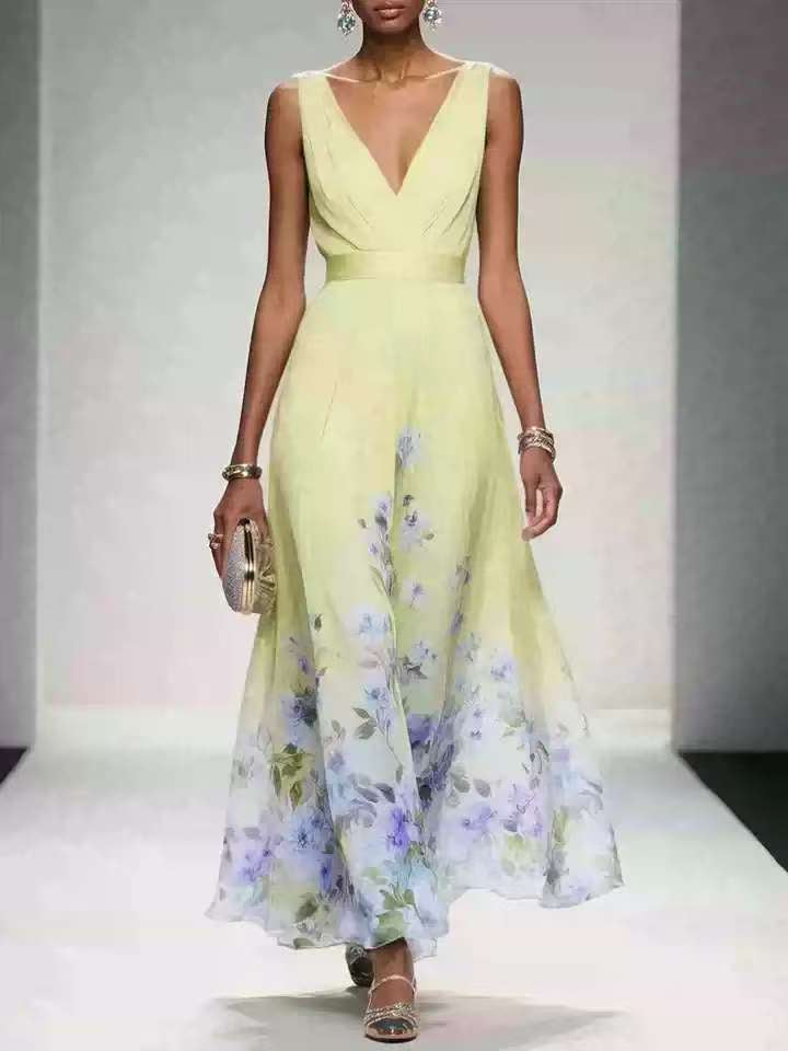 Vestido de Festa Elegante com Decote V e Detalhe Transpassado